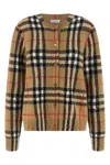 Burberry Check-pattern Cashmere Cardigan In Sand