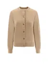 Burberry Clara Cashmere Blend Cardigan In Neutral