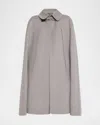 Burberry Clasp Closure Wool Cashmere Cape In Iron Grey