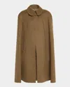 Burberry Clasp-closure Wool-cashmere Cape In Twig