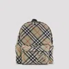 Burberry Check Pattern Backpack With Front Pocket In Neutral