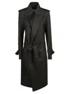 Burberry Classic Black Trench Coat In Black