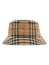 Burberry Check Cotton Bucket Hat In Beige