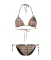 Burberry Check Motif Triangle Bikini Set In Nude