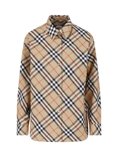 Burberry Classic Check Button-front Shirt In Brown