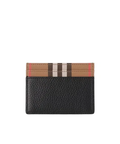 Burberry Classic Check Card Holder In Black