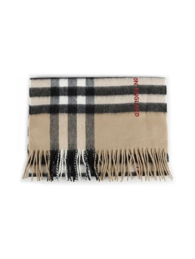 Burberry Classic Check Cashmere Scarf In Beige