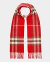 Burberry Classic Check Cashmere Scarf In Military Red