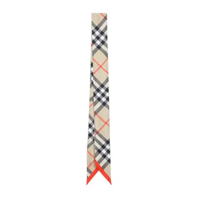 Burberry Classic Check Mulberry Silk Scarf In Neutrals