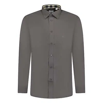 Pre-owned Burberry Classic Check Neck Cambridge Shirt Grey