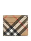 Burberry Signature Pattern Compact Rectangular Card Holder In Neutrals