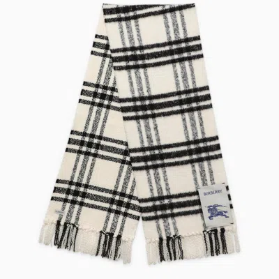 Burberry Classic Check Wool Scarf For Men In White