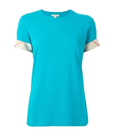 Burberry Classic Checked Short-sleeved T-shirt In Blue