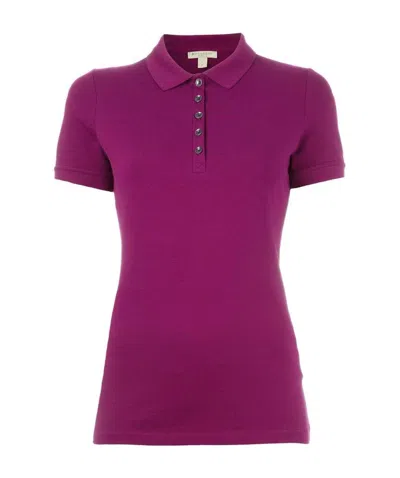 Burberry Classic Cotton Polo Shirt In Purple