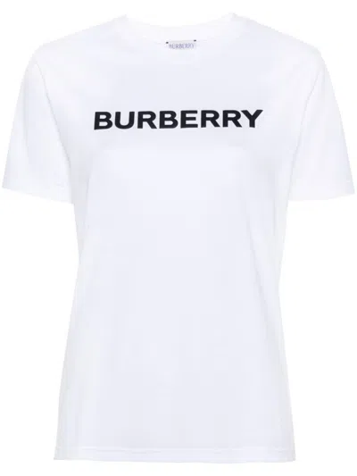 BURBERRY BURBERRY CLASSIC COTTON T-SHIRT WITH ICONIC LOGO PRINT AND TAILORED FIT