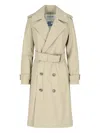 Burberry Classic Double-breasted Trench Coat With Adjustable Waist Belt In Neutral