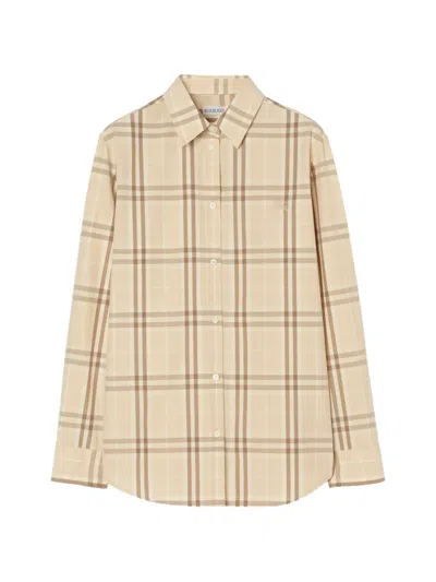 Burberry Classic Fit Check Cotton Shirt In Neutral