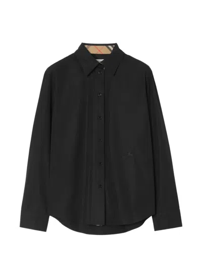 Burberry Classic Fit Cotton Poplin Shirt In Black