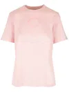 Burberry Ribbed Crew-neck Short Sleeve Cotton T-shirt In Rose