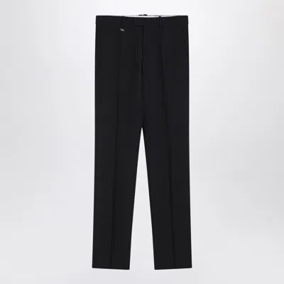 BURBERRY CLASSIC NAVY BLUE WOOL BLEND TROUSERS
