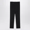 Burberry Classic Navy Blue Wool Blend Trousers In Black