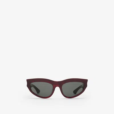 Burberry Classic Oval Sunglasses In Red Check