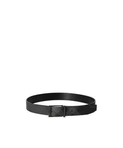Burberry Classic Plaid Belt In Black