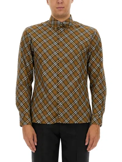 Burberry Classic Plaid Check Shirt With Button-down Collar In Multicolour