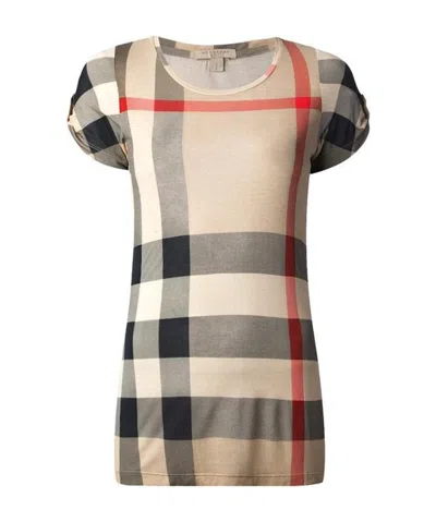 Burberry Classic Plaid Short-sleeved T-shirt In Nude