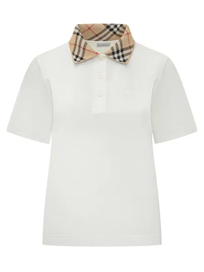 Burberry Classic Polo With Motivo Check Design In Multi