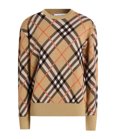 Burberry Classic Printed Knit Sweater In Brown