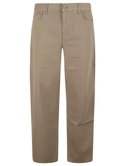 Burberry Classic Straight-leg Cotton Trousers In Brown