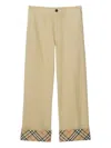 Burberry Classic Straight-leg Pants With Distinctive Check Cuffs In Neutral
