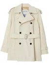 BURBERRY CLASSIC WHITE COTTON BELTED JACKET FOR WOMEN