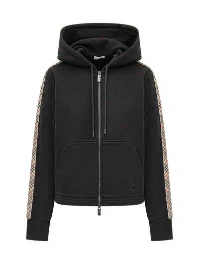 Burberry Classic Zip-up Hoodie With Kangaroo Pockets In Black