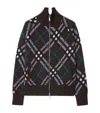 Burberry Check Wool Blend Track Jacket In Brown