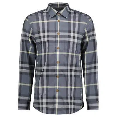Pre-owned Burberry 'claverdon' Check Shirt In Grey & Black