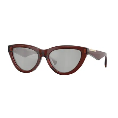 Burberry Clear Silver Mirror Cat Eye Ladies Sunglasses Be4436u 41448v 55 In White