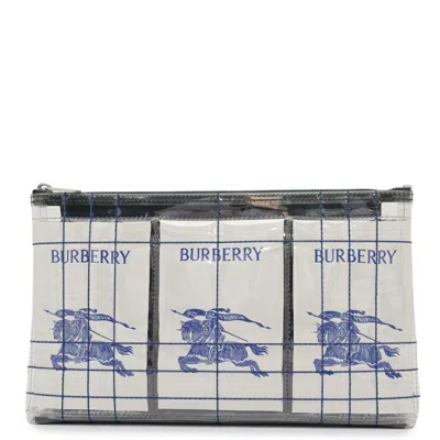 Pre-owned Burberry Clear White Vinyl Clutch Bag ()