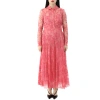 BURBERRY BURBERRY CLEMENTINE PLEATED LACE SHIRT DRESS IN PALE APRICOT / CORAL