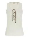 Burberry Adjustable-drawcord Tank Top In White