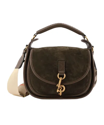 BURBERRY BURBERRY CLIP FOLDOVER-TOP SMALL TOTE BAG