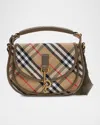 Burberry Clip Small Check Canvas Messenger Bag