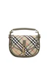 Burberry Small Handbag With Adjustable Strap And Check Pattern In Sand
