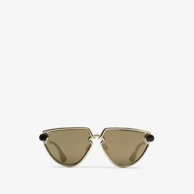 Burberry Clip Sunglasses In Gold