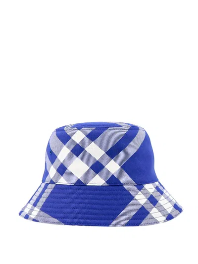 Burberry Check Wool-blend Bucket Hat In Blue