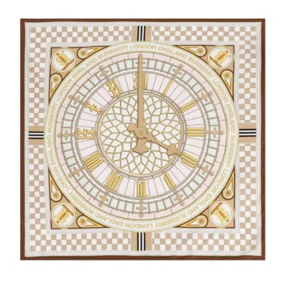Burberry Clock Print Silk Square Scarf