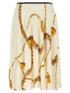 Burberry "guardian" Pleated Midi Skirt In Neutral