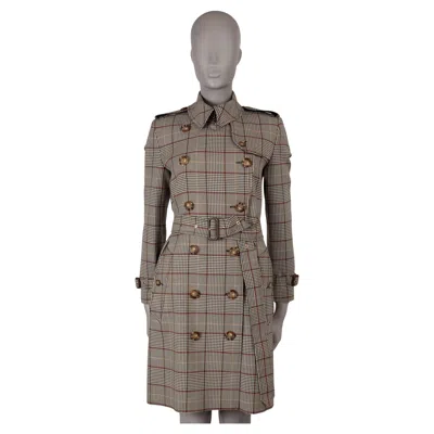 Pre-owned Burberry Clove Brown Beige Wool Kensington Trench Coat Jacket 6 Xs