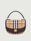 Burberry Women Highlands Crossbody Bag With Check Motif In Multi